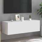Tv-wandmeubelen met rgb led-verlichting voor een stijlvolle woonkamer - Wit / 100 x 35 x 31 cm / 1 - Tv-meubels