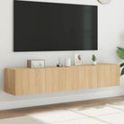 Tv-wandmeubelen met rgb led-verlichting voor een stijlvolle woonkamer - Sonoma eiken / 80 x 35 x 31 cm / 2 - Tv-meubels