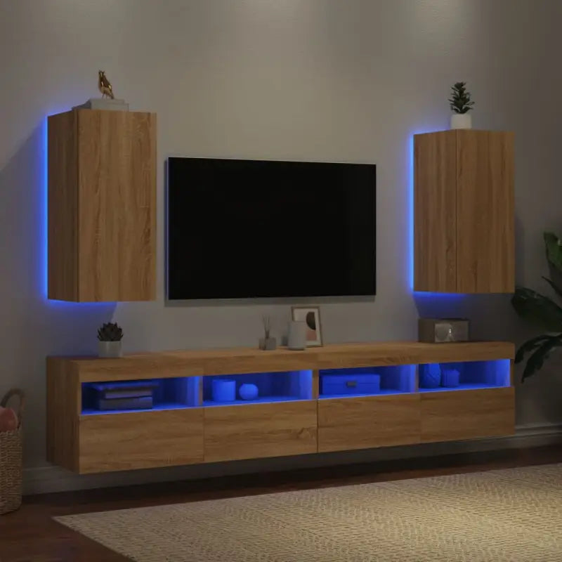 Tv-wandmeubelen met rgb led-verlichting voor een stijlvolle woonkamer - Tv-meubels