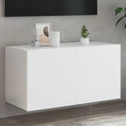 Tv-wandmeubelen met rgb led-verlichting voor een stijlvolle woonkamer - Wit / 80 x 35 x 41 cm / 1 - Tv-meubels