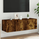 Tv-wandmeubelen met rgb led-verlichting voor een stijlvolle woonkamer - Gerookt eiken / 100 x 35 x 31 cm / 1