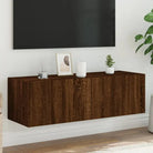 Tv-wandmeubelen met rgb led-verlichting voor een stijlvolle woonkamer - bruin eikenkleur / 100 x 35 x 31 cm / 1