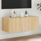 Tv-wandmeubelen met rgb led-verlichting voor een stijlvolle woonkamer - Sonoma eiken / 80 x 35 x 31 cm / 1 - Tv-meubels