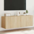 Tv-wandmeubelen met rgb led-verlichting voor een stijlvolle woonkamer - Sonoma eiken / 60 x 35 x 41 cm / 2 - Tv-meubels