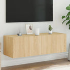 Tv-wandmeubelen met rgb led-verlichting voor een stijlvolle woonkamer - Sonoma eiken / 100 x 35 x 31 cm / 1 - Tv-meubels