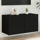 Tv-wandmeubelen met rgb led-verlichting voor een stijlvolle woonkamer - Zwart / 80 x 35 x 41 cm / 1 - Tv-meubels