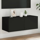 Tv-wandmeubelen met rgb led-verlichting voor een stijlvolle woonkamer - Zwart / 80 x 35 x 31 cm / 1 - Tv-meubels