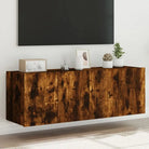 Tv-wandmeubelen met rgb led-verlichting voor een stijlvolle woonkamer - Gerookt eiken / 60 x 35 x 41 cm / 2 - Tv-meubels