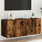 Tv-wandmeubelen met rgb led-verlichting voor een stijlvolle woonkamer - Gerookt eiken / 100 x 35 x 41 cm / 1