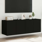 Tv-wandmeubelen met rgb led-verlichting voor een stijlvolle woonkamer - Zwart / 60 x 35 x 41 cm / 2 - Tv-meubels