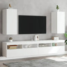 Tv-wandmeubelen met rgb led-verlichting voor een stijlvolle woonkamer - Wit / 30.5 x 35 x 70 cm / 2 - Tv-meubels