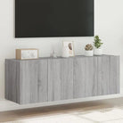 Tv-wandmeubelen met rgb led-verlichting voor een stijlvolle woonkamer - Grijs sonoma / 60 x 35 x 41 cm / 2 - Tv-meubels