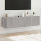Tv-wandmeubelen met rgb led-verlichting voor een stijlvolle woonkamer - Grijs sonoma / 60 x 35 x 31 cm / 2 - Tv-meubels