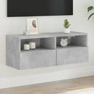 Tv-wandmeubels van bewerkt hout voor een opgeruimde woonkamer - Betongrijs / 1 / 80 cm - Tv-meubels