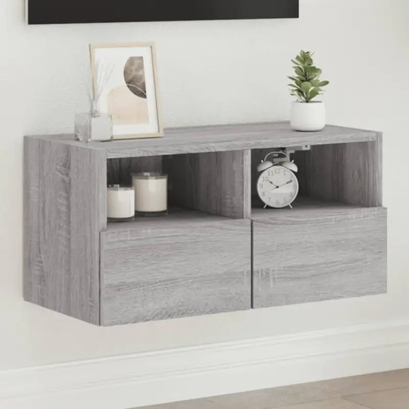 Tv-wandmeubels van bewerkt hout voor een opgeruimde woonkamer - Grijs sonoma / 1 / 60 cm - Tv-meubels