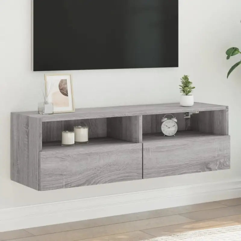 Tv-wandmeubels van bewerkt hout voor een opgeruimde woonkamer - Grijs sonoma / 1 / 100 cm - Tv-meubels