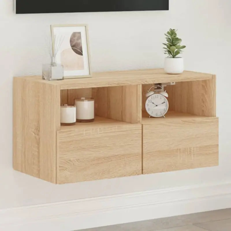 Tv-wandmeubels van bewerkt hout voor een opgeruimde woonkamer - Sonoma eiken / 1 / 60 cm - Tv-meubels