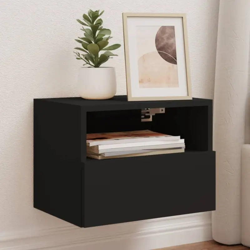 Tv-wandmeubels van bewerkt hout voor een opgeruimde woonkamer - Zwart / 2 / 40 cm - Tv-meubels