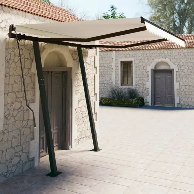 Uitbreidbare terrasluifel met gepoedercoat aluminium voor bescherming en koelte - Crème / 3.5 x 2.5 m / 1 - Zonwering