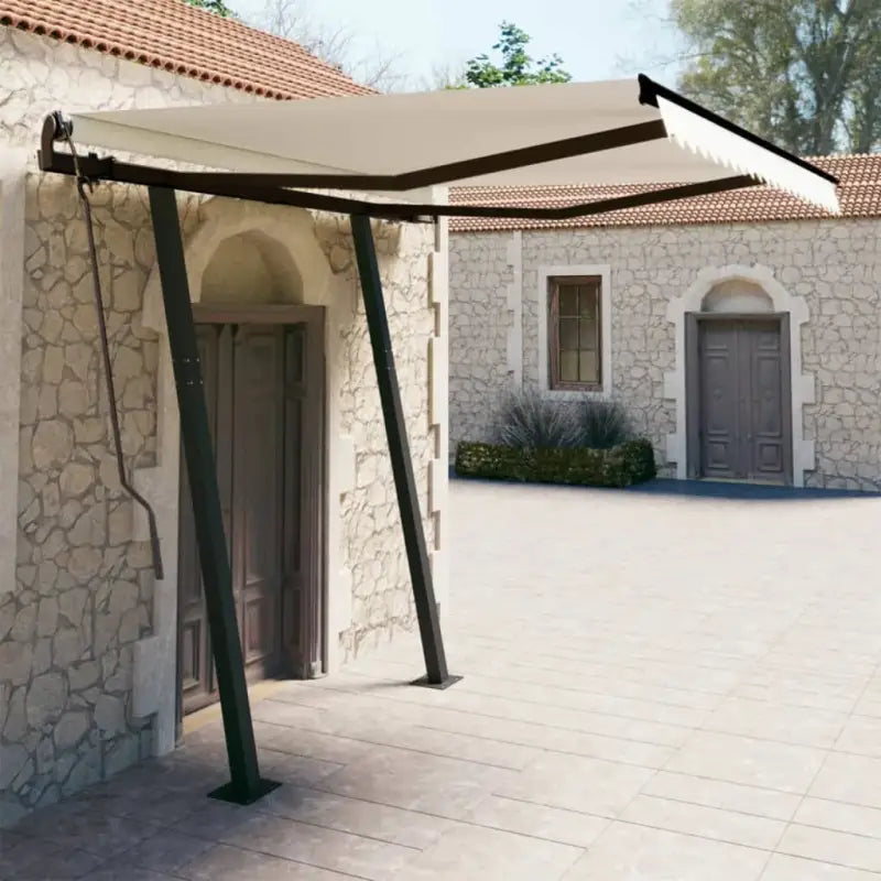 Uitbreidbare terrasluifel met gepoedercoat aluminium voor bescherming en koelte - Crème / 3 x 2.5 m / 1 - Zonwering