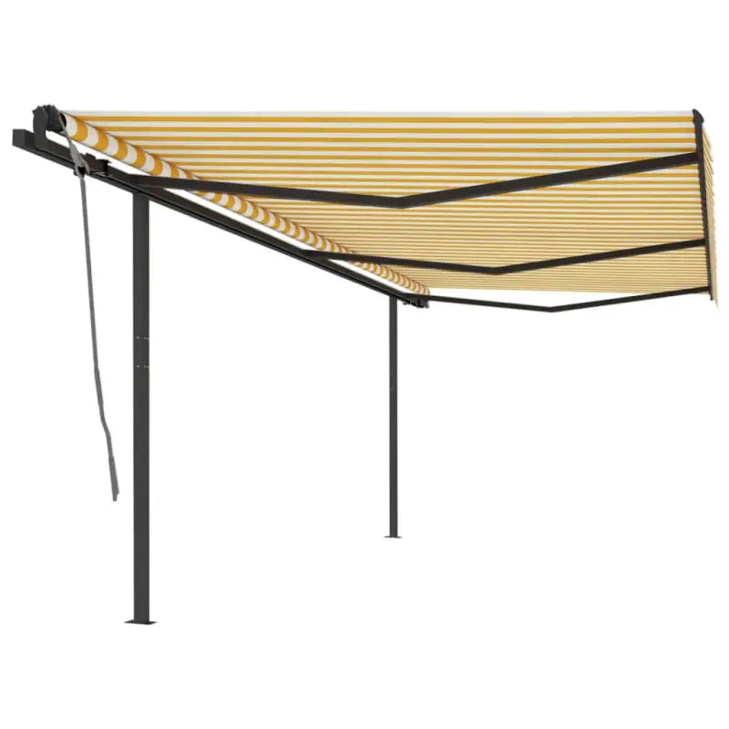 Uitbreidbare terrasluifel met gepoedercoat aluminium voor bescherming en koelte - Geel en wit / 6 x 3 m / 1 - Zonwering