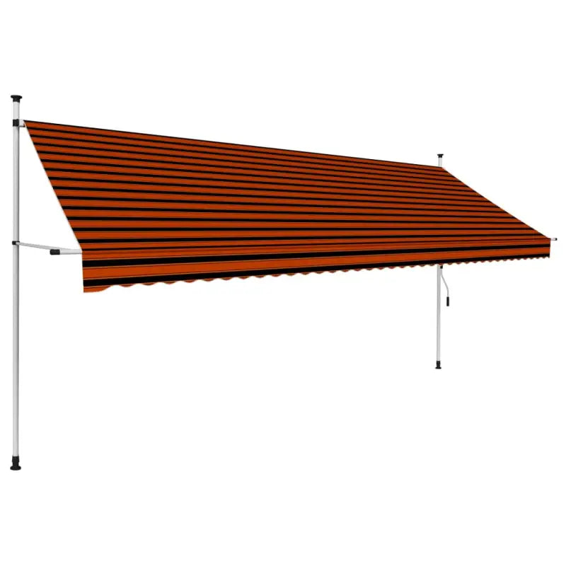 Uitrekbare zonwering voor raam terras en tuin in water- en weerbestendig polyester - Oranje en bruin / 1 / 400 cm
