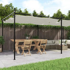 Uitschuifbaar dak Partytent en Prieël voor Buitenactiviteiten - Crème / 589 x 292 x 230 cm / 1 - Partytenten & prieëlen