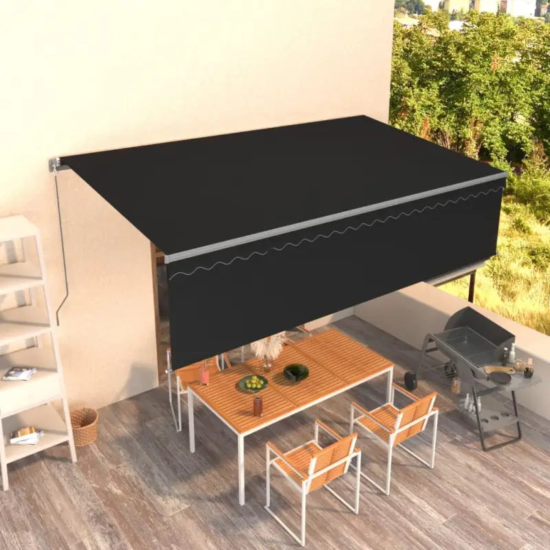Uitschuifbare aluminium buitenluifel voor schaduw en koelte - Antraciet / 5 x 3 m / 1 - Zonwering