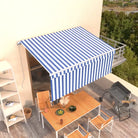 Uitschuifbare Buitenluifel met Aluminium Frame - Blauw en wit / 3.5 x 2.5 m / 1 - Zonwering