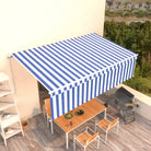 Uitschuifbare Buitenluifel met Aluminium Frame - Blauw en wit / 5 x 3 m / 1 - Zonwering
