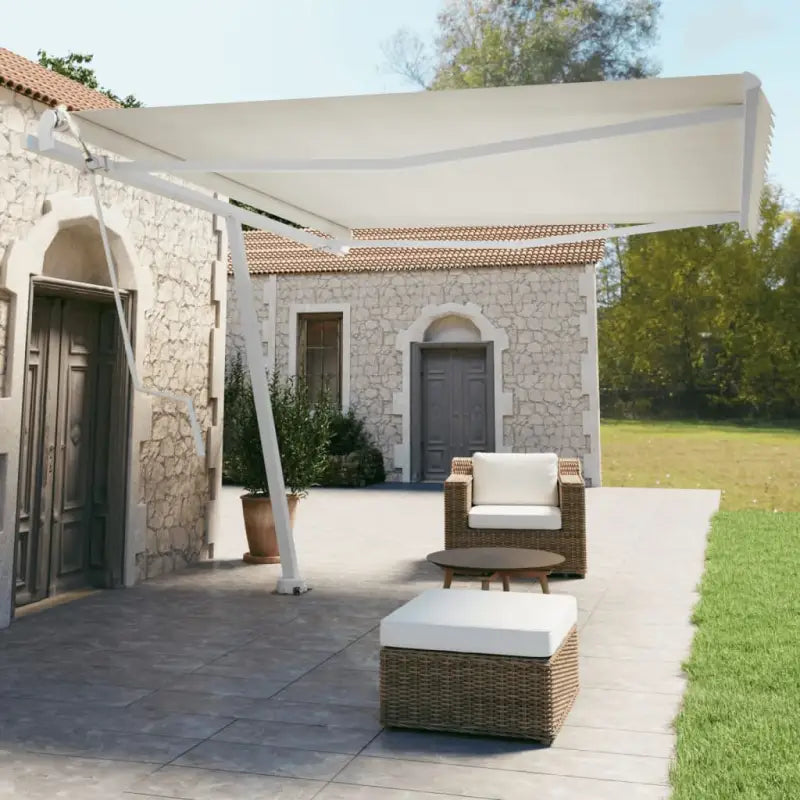 Uitschuifbare buitenluifel met gepoedercoat aluminium frame - Crème / 450 x 350 cm / 1 - Zonwering