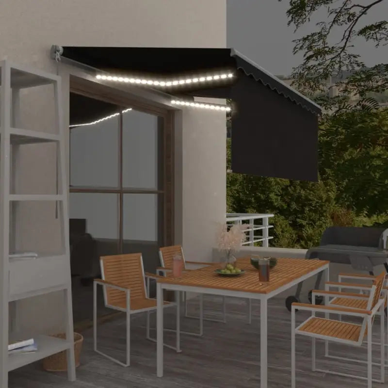 Uitschuifbare buitenluifel met roestvrij aluminium frame - Antraciet / 3.5 x 2.5 m / 1 - Zonwering