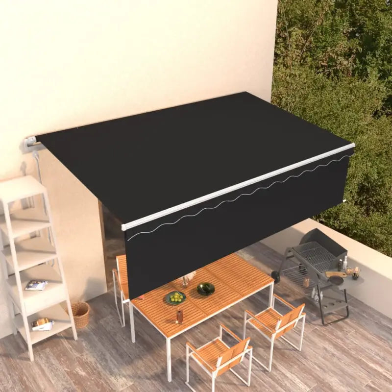 Uitschuifbare buitenluifel met roestvrij aluminium frame - Antraciet / 5 x 3 m / 1 - Zonwering
