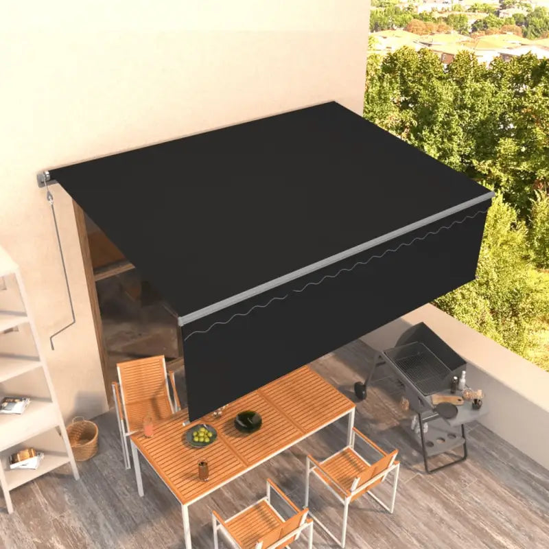 Uitschuifbare buitenluifel met roestvrij aluminium frame - Antraciet / 4 x 3 m / 1 - Zonwering