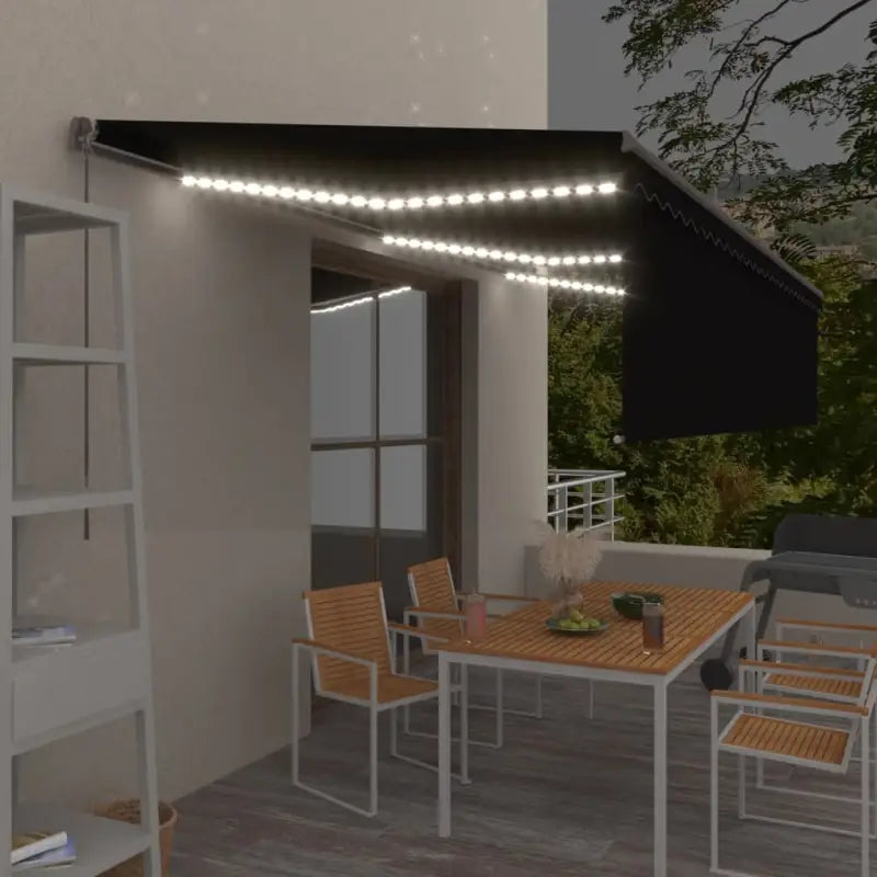 Uitschuifbare buitenluifel met roestvrij aluminium frame - Antraciet / 6 x 3 m / 1 - Zonwering