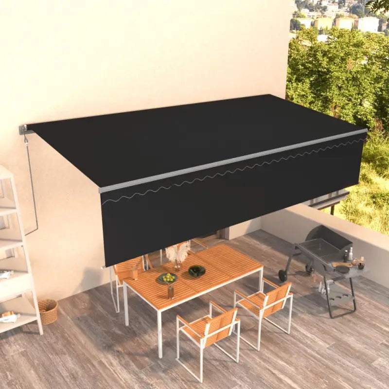 Uitschuifbare buitenluifel met roestvrij aluminium frame - Antraciet / 6 x 3 m / 1 - Zonwering