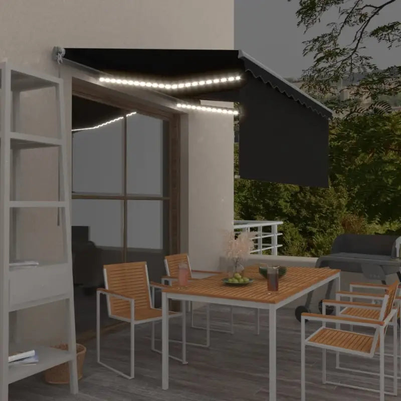 Uitschuifbare buitenluifel met roestvrij aluminium frame - Antraciet / 3 x 2.5 m / 1 - Zonwering