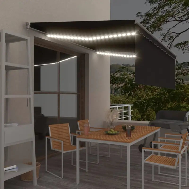 Uitschuifbare buitenluifel met roestvrij aluminium frame - Antraciet / 4.5 x 3 m / 1 - Zonwering