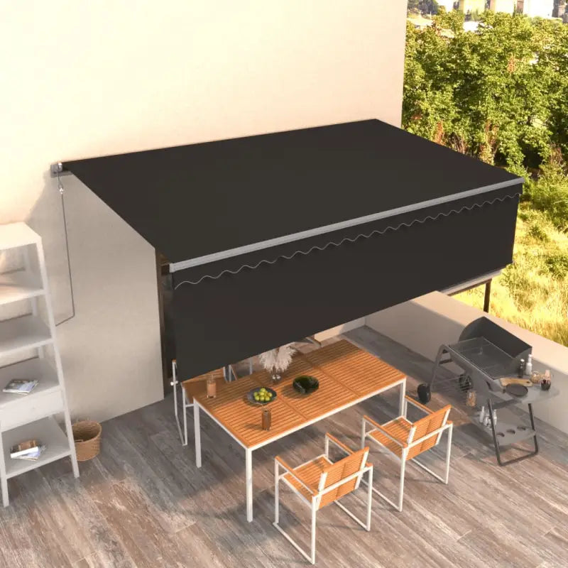 Uitschuifbare buitenluifel met roestvrij aluminium frame - Antraciet / 5 x 3 m / 1 - Zonwering