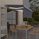 Uitschuifbare buitenluifel met roestvrij aluminium frame - Blauw en wit / 3 x 2.5 m / 1 - Zonwering