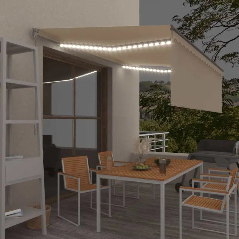 Uitschuifbare buitenluifel met roestvrij aluminium frame - Crème / 4.5 x 3 m / 1 - Zonwering