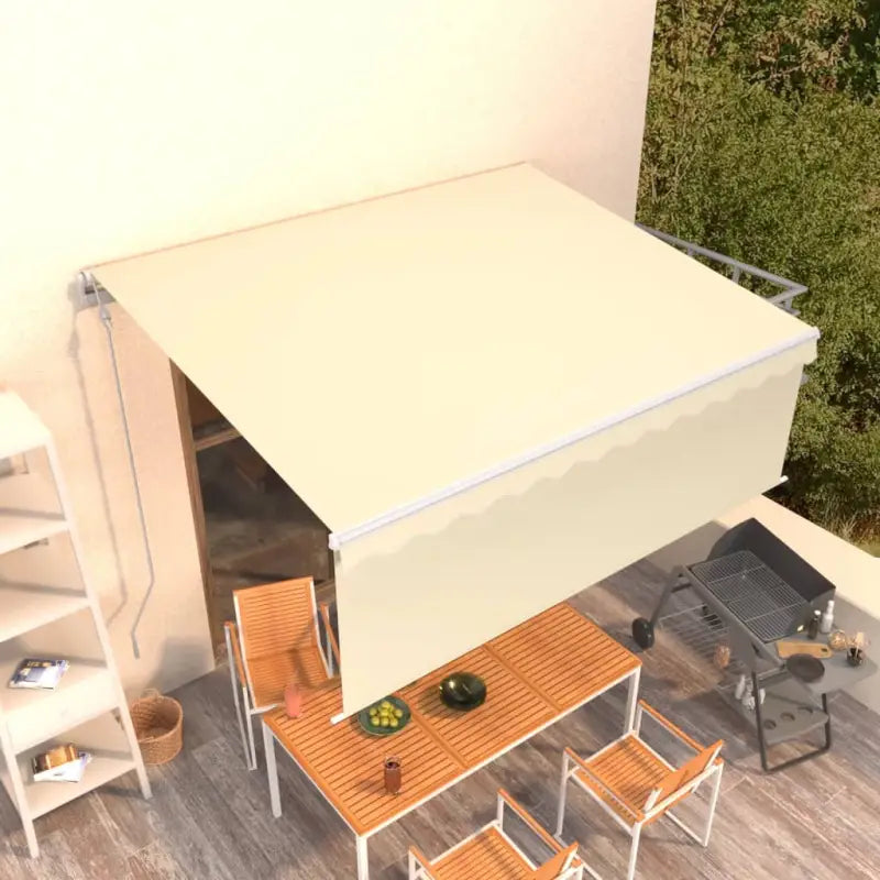 Uitschuifbare buitenluifel met roestvrij aluminium frame - Crème / 4 x 3 m / 1 - Zonwering
