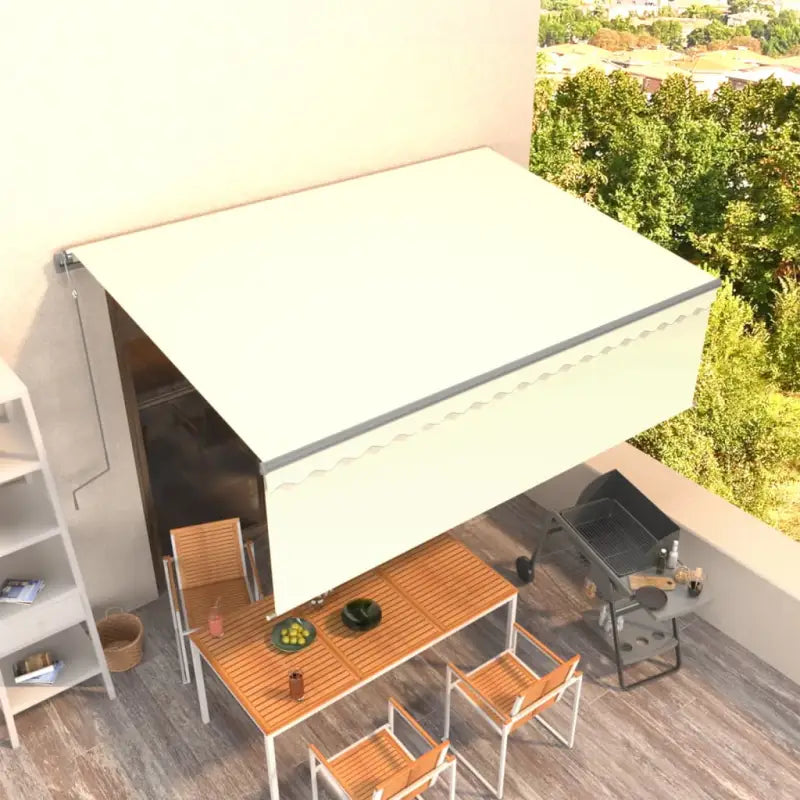 Uitschuifbare buitenluifel met roestvrij aluminium frame - Crème / 4 x 3 m / 1 - Zonwering
