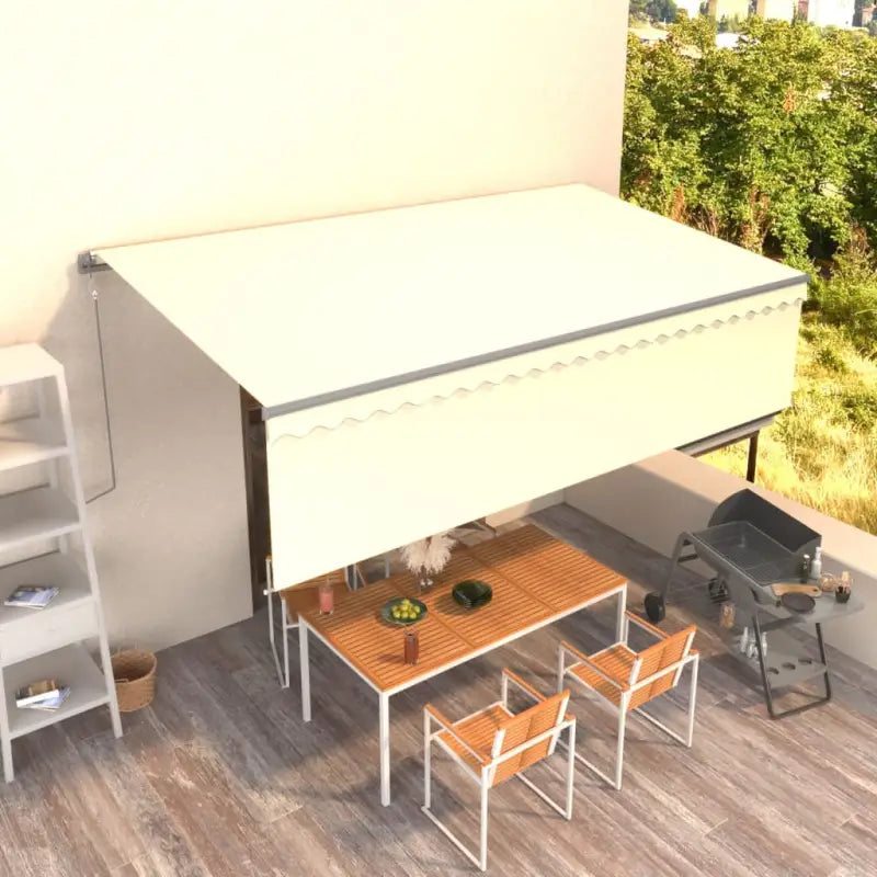 Uitschuifbare buitenluifel met roestvrij aluminium frame - Crème / 5 x 3 m / 1 - Zonwering