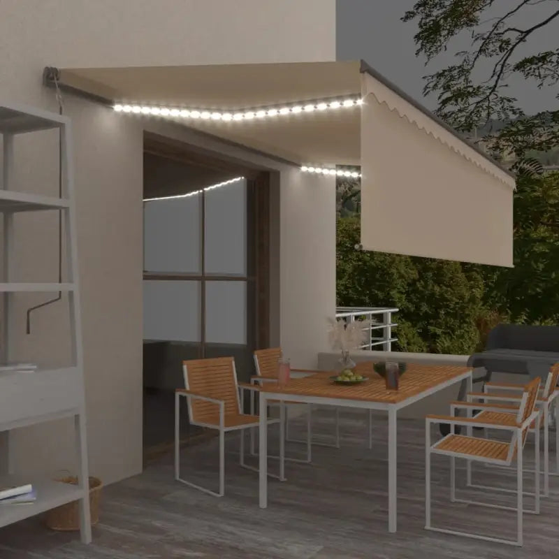 Uitschuifbare buitenluifel met roestvrij aluminium frame - Crème / 5 x 3 m / 1 - Zonwering