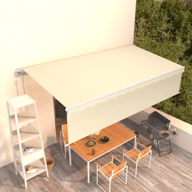 Uitschuifbare buitenluifel met roestvrij aluminium frame - Crème / 6 x 3 m / 1 - Zonwering