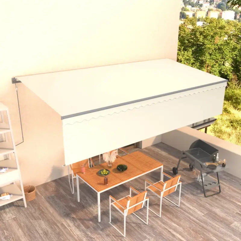 Uitschuifbare buitenluifel met roestvrij aluminium frame - Crème / 6 x 3 m / 1 - Zonwering