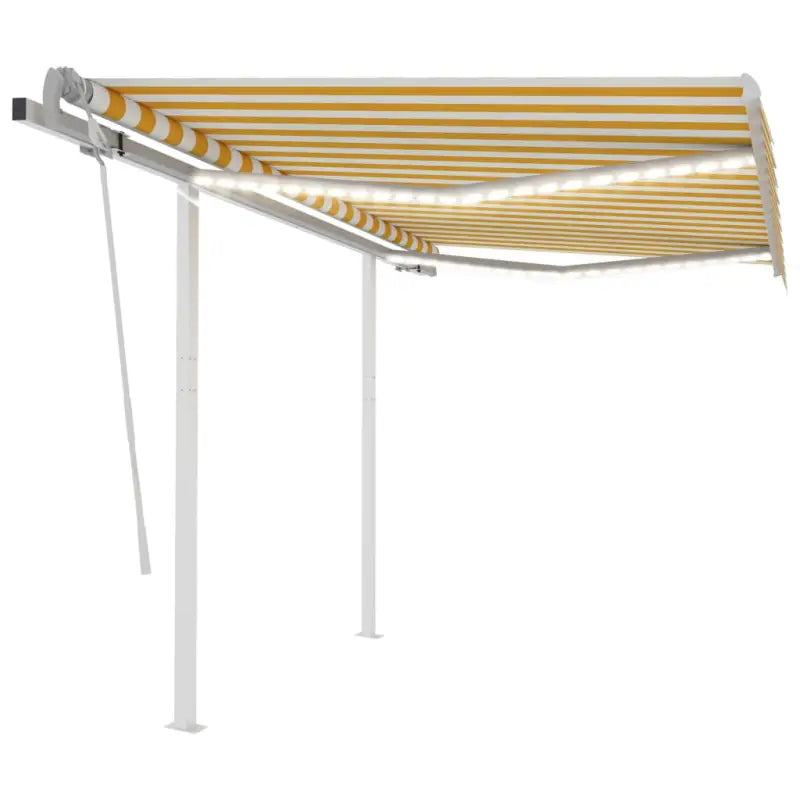 Uitschuifbare buitenluifel met stevig gepoedercoat aluminium frame - Geel en wit / 3.5 x 2.5 m / 1 - Zonwering