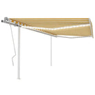 Uitschuifbare buitenluifel met stevig gepoedercoat aluminium frame - Geel en wit / 4 x 3.5 m / 1 - Zonwering