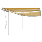 Uitschuifbare buitenluifel met stevig gepoedercoat aluminium frame - Geel en wit / 4.5 x 3.5 m / 1 - Zonwering